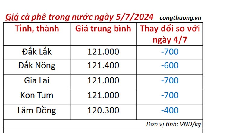 Giá cà phê hôm nay 5/7/2024: Giá cà phê trong nước đảo chiều giảm