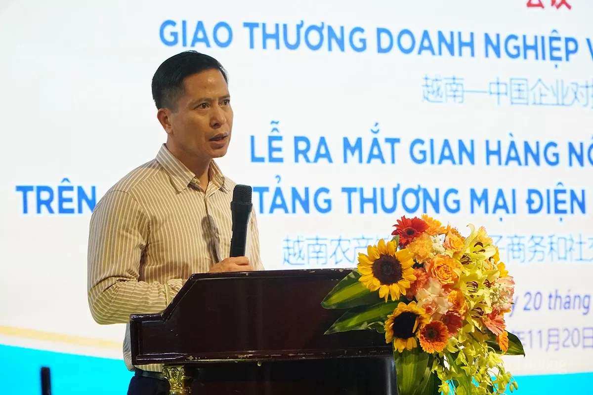 ông Nguyễn Minh Tiến – Giám đốc Trung tâm Xúc tiến thương mại Nông nghiệp phát biểu tại Hội nghị