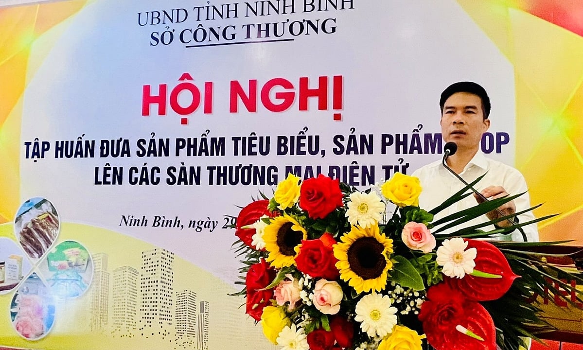 Ông Nguyễn Thanh Bình, Phó Giám đốc Sở Công Thương Ninh Bình phát biểu. Ảnh: MOIT. Ông Nguyễn Thanh Bình, Phó Giám đốc Sở Công Thương Ninh Bình phát biểu. Ảnh: MOIT.