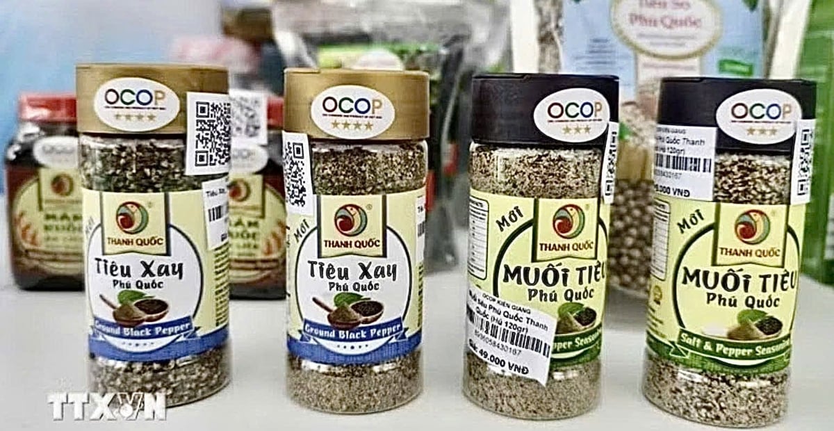 Sản phẩm tiêu Phú Quốc đạt OCOP 3 sao. Ảnh: Thanh Sang/TTXVN.